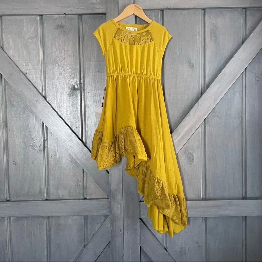 NWT Joyfolie Liza Dress Size 2 in Mustard Yellow Fall Autumn Lace‎